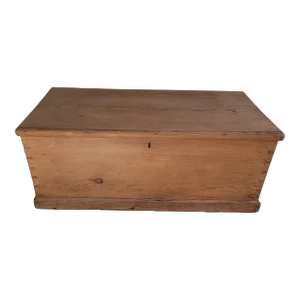 Antique Pine Trunk / Blanket Chest From England