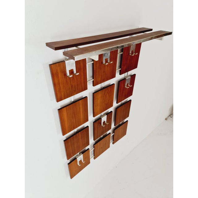Mid-Century Modern German Teak Wall Coat Rack, 1960s For Sale - Image 5 of 9