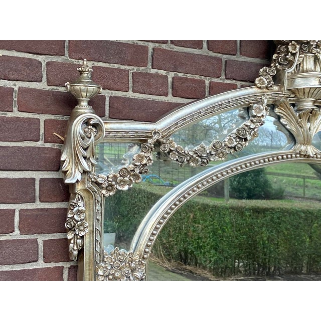 Late 20th C Italian Baroque Silver Beech Wall Mirror - 1 Pc For Sale - Image 10 of 15