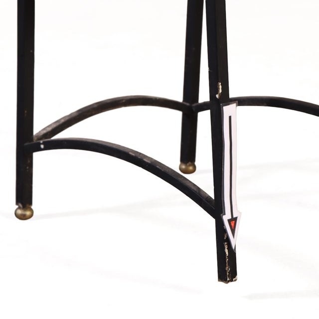 Black A Pair of French Wrought Iron and Brass Chairs in the Manner of Andre Arbus, C. 1950. For Sale - Image 8 of 8
