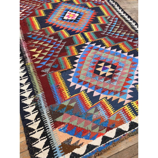 This is a striking and highly authentic gallery-sized antique Turkish Village Kilim,. Dating back to circa 1940, this...