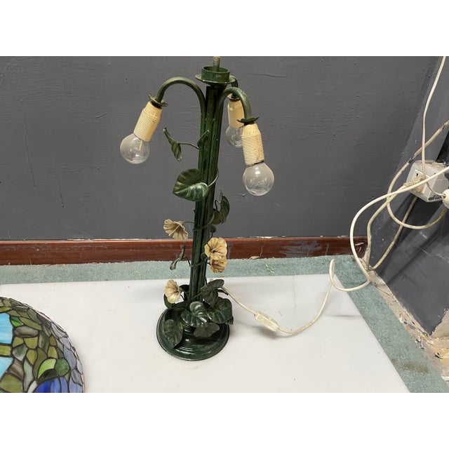 Tole Flower Table Lamp from Tiffany, 1960s For Sale - Image 6 of 13