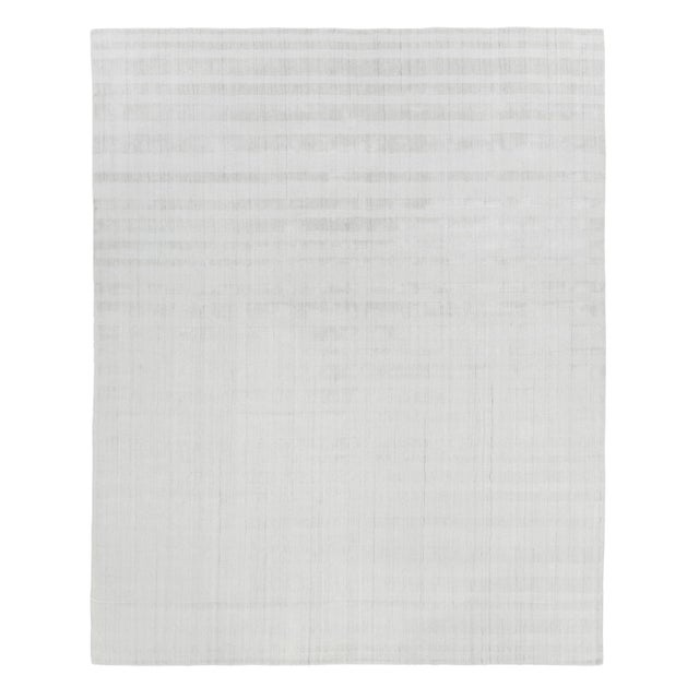 Iscar Hand loom Wool/Viscose Ivory Rug-6'x9" For Sale