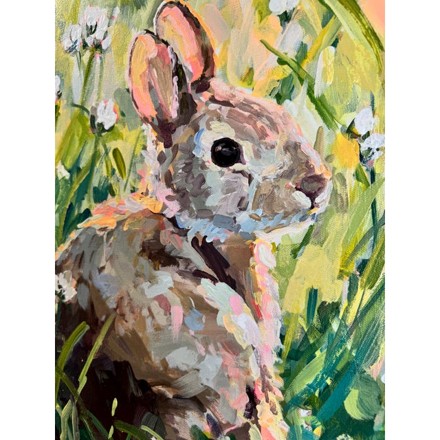 Green Bunny Painting I by Erin Tapp For Sale - Image 8 of 9