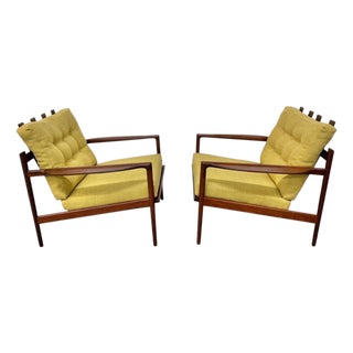Mid-Century Danish Modern Poul Jensen for Selig Walnut Arm Chairs - Restored! For Sale