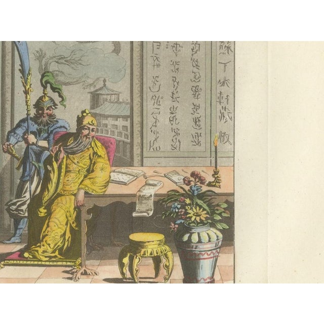 Early 19th Century Ferrario, Chinese Interior Scene with Official and Guard Costumes, 1815, Print For Sale - Image 5 of 12