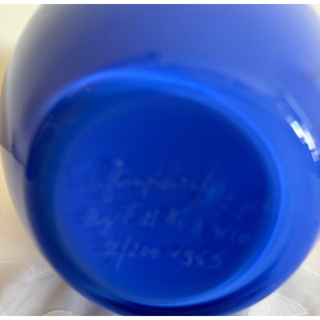 1985 Postmodern Lino Tagliapietra & Marina Angelin for Effetre Blue Murano Glass Decanter, 2/200 For Sale In New York - Image 6 of 14