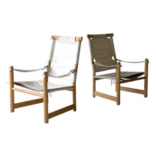 1980s Danish Canvas Sling Safari Chairs For Sale