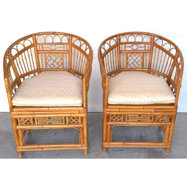 Mid 20th Century Pair of Brighton Pavilion Revival Bamboo, Rattan and Caned Armchairs, Circa 1970 For Sale - Image 5 of 14