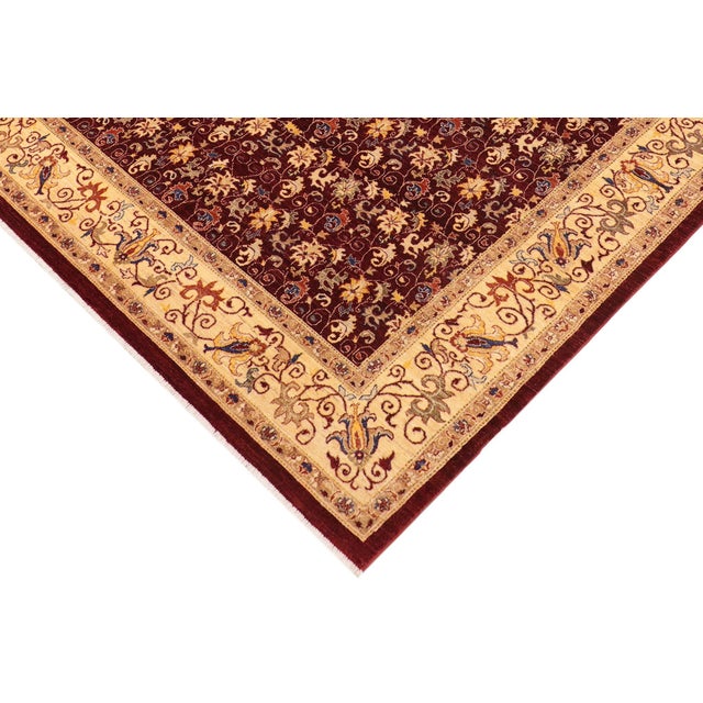 Boho Chic Ziegler Red Beige Hand-Knotted Wool Rug - 7'11'' X 10'0'' For Sale - Image 4 of 8