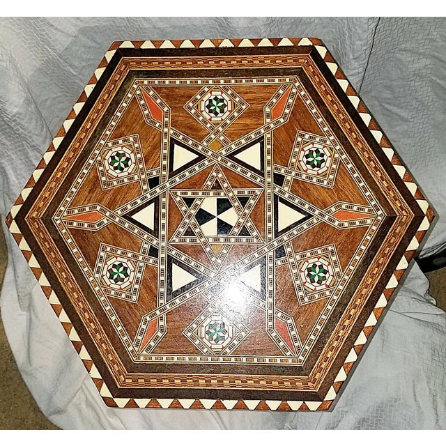 Moroccan 1960s Vintage Inlaid Moroccan Side Table For Sale - Image 3 of 10