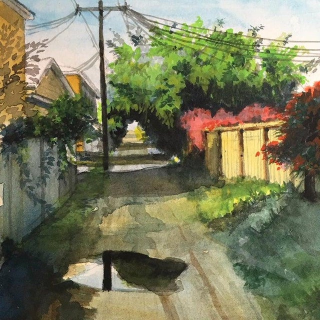 This is a one of a kind original impressionist cityscape watercolor painting by southern California artist, Duke Windsor....