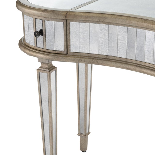 Constance Mirrored Vanity Table, Silver For Sale - Image 9 of 10