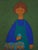 Mid-century screen-printed wall hanging. Signed by the german artist Traute Sänger Unused, very rare find in this...