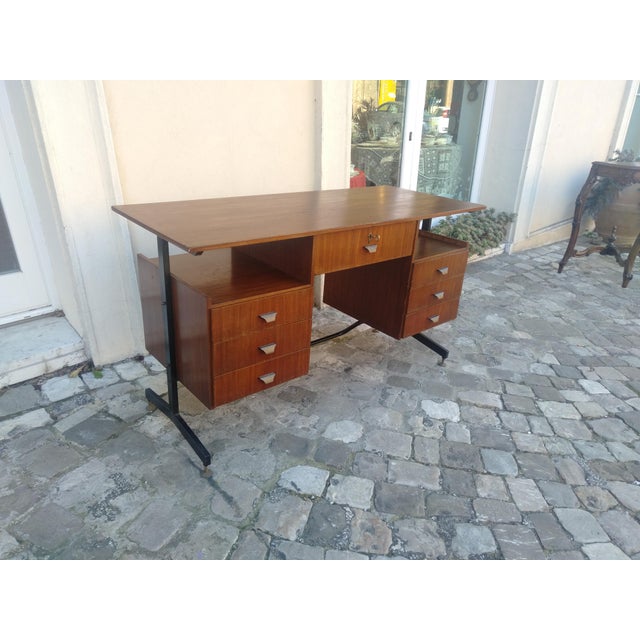 Wood Swedish Teak Desk, 1950s For Sale - Image 7 of 18