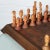 Vintage Hand-Carved Wood and Leather Chess Set For Sale - Image 10 of 11