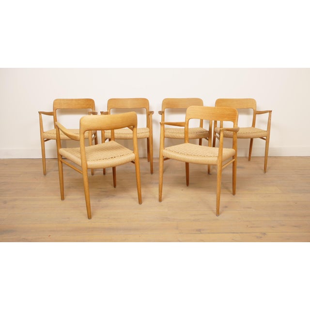 Model 56 Dining Chairs in Oak by Niels Otto (N. O.) Møller for J.L. Møllers, Set of 6 For Sale - Image 11 of 15