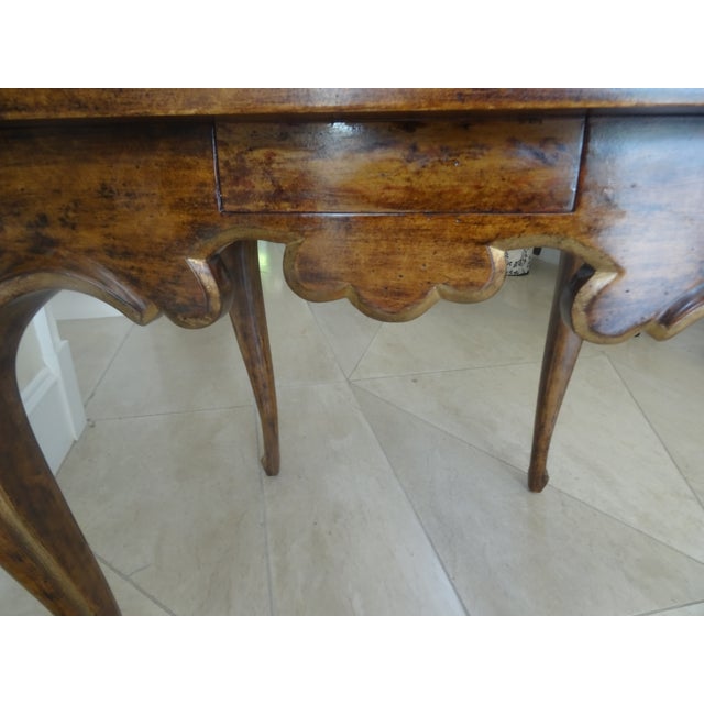 Hollywood Regency Vintage Minton Spidell Walnut Table For Sale - Image 3 of 10
