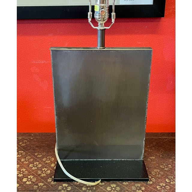 Chapman Manufacturing Company Chapman Contemporary Bronze Slab Lamps. Pair. For Sale - Image 4 of 16