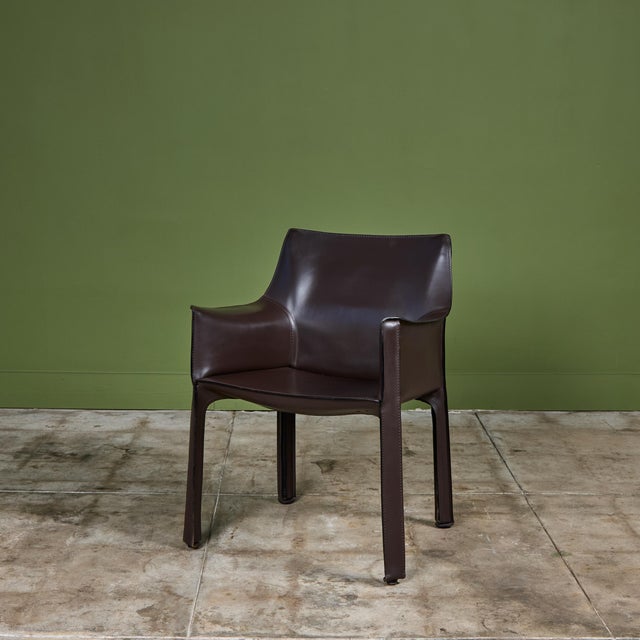 Set of Four Mario Bellini Cab Armchairs for Cassina For Sale - Image 11 of 17