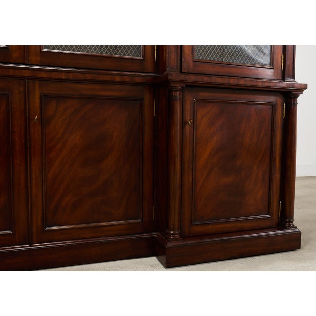 Ralph Lauren Noble Estate Mahogany Breakfront Bookcase Cabinet For Sale - Image 10 of 18