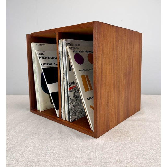 Habitat Mid Century Modern Paul Mayen for Habitat Modular Teak Lp Vinyl Record Storage Box For Sale - Image 4 of 12