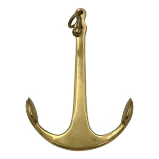 Vintage Ralph Lauren Decorative Nautical Brass Anchor For Sale