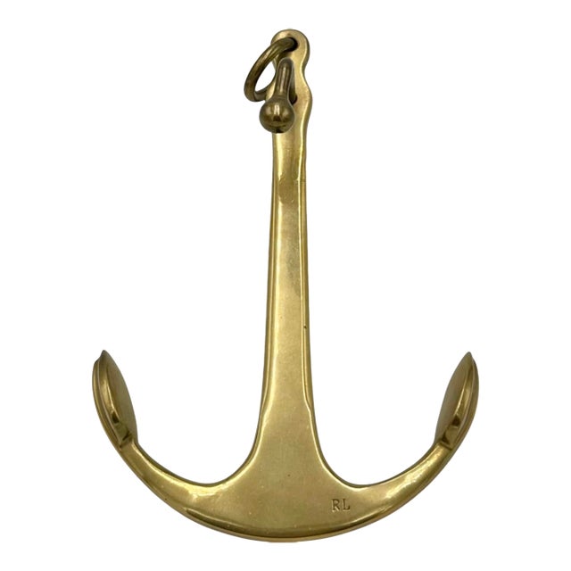Vintage Ralph Lauren Decorative Nautical Brass Anchor For Sale
