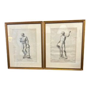 Pair of Antique French Engravings of Nude Men.