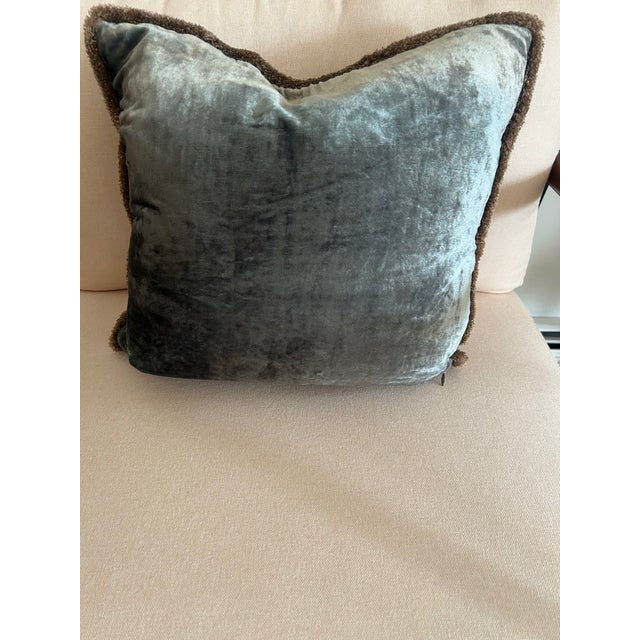 Vintage Rare Tree of Life Velvet Pillow With Antique Embroidered Appliqué For Sale In New York - Image 6 of 7