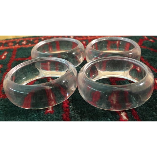 MidCentury Clear Lucite Acrylic Napkin Rings Set of 6 Chairish