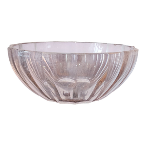 A Good Faceted Paneled Crystal Serving Bowl, Nachtmann Glass Co, C1970s 8.5" D