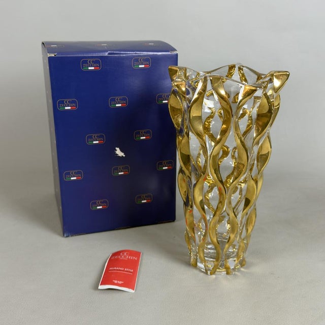 A vase of timeless luxury and extraordinary visual impact, signed by the renowned venetian manufacturer cc zecchin. This...