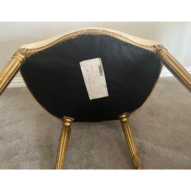Hickory Chair French Arm Chair - Gold Metal Leaf With Red Undertone For Sale - Image 10 of 11