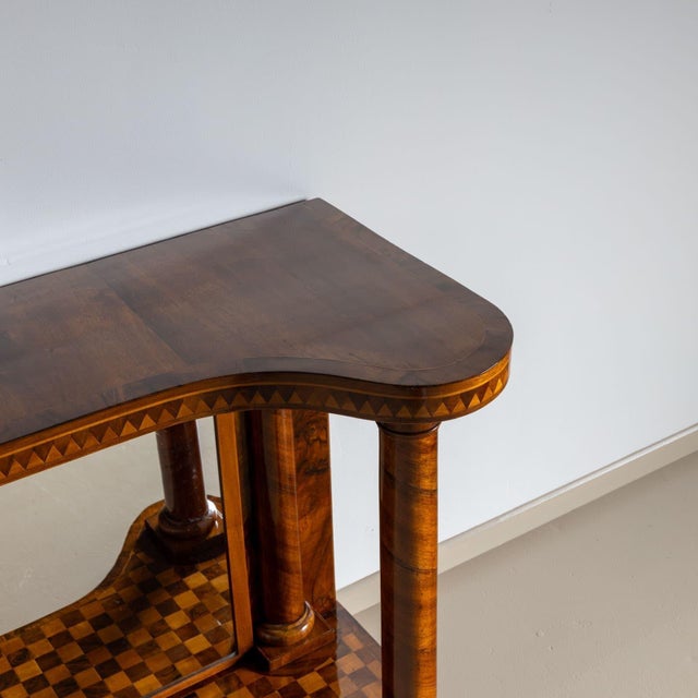 Biedermeier Mid-19th Century Single Parquetry Console Table with Mirror For Sale - Image 3 of 7