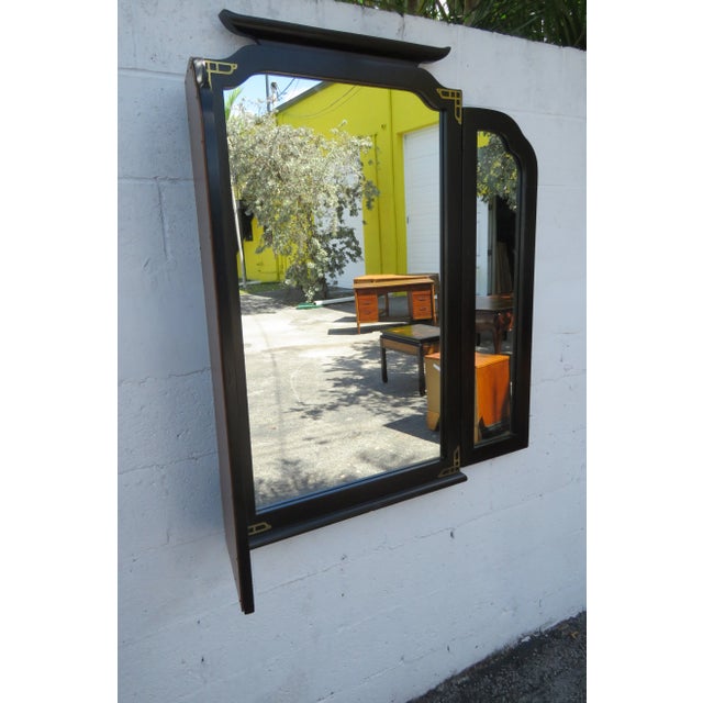 Late 20th Century Bassett Hollywood Regency Trifold Vanity Dresser Bathroom Wall Mirror For Sale - Image 5 of 12