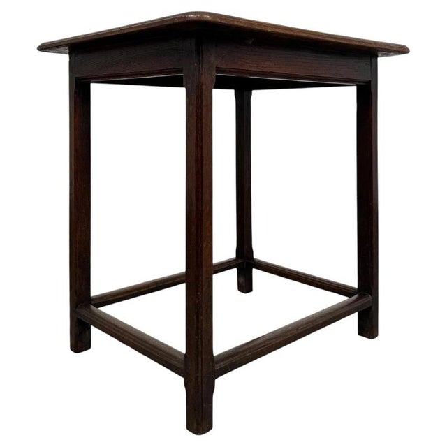 Antique English Oak Side Table For Sale - Image 6 of 10