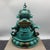 Vintage Tibetan Style Turquoise Green Yellow Jambhala Wealth Deity Statue For Sale In Los Angeles - Image 6 of 9