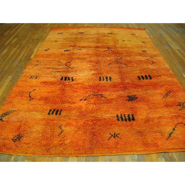 Antique African Moroccan rug, size: 7'3" x 11'3". Antique Moroccan - Rabat Moroccan Yellow 1940s Rug, Country of Origin:...
