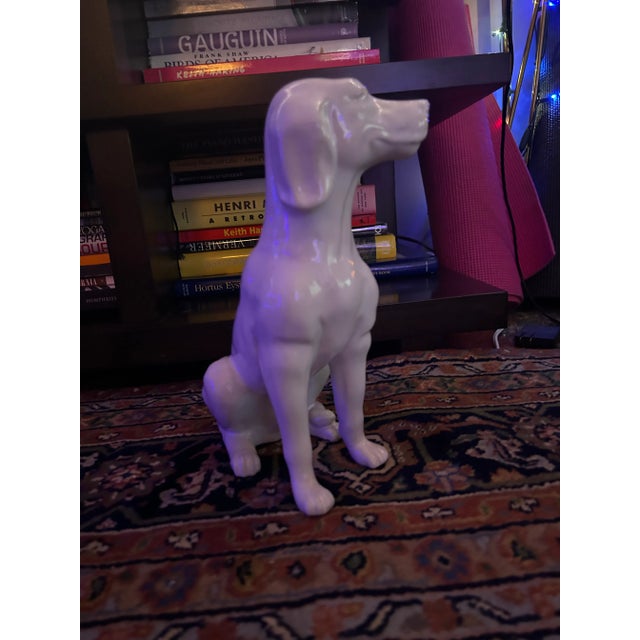 1980s 1980s White Hunting Dog Figurine From England For Sale - Image 5 of 7