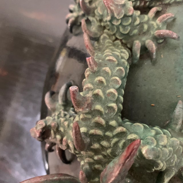 Ceramic Artist Signed Hawaiian Sculptural Dragon Vessel For Sale - Image 7 of 11