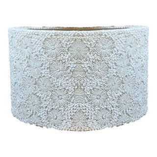 Large 48" Resin Seashell Organic Drum Shade Chandelier For Sale