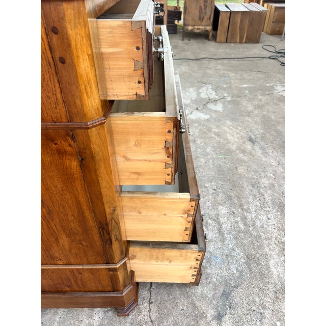 French 19th Century Louis Philippe Walnut Marble Top Commode For Sale - Image 12 of 12