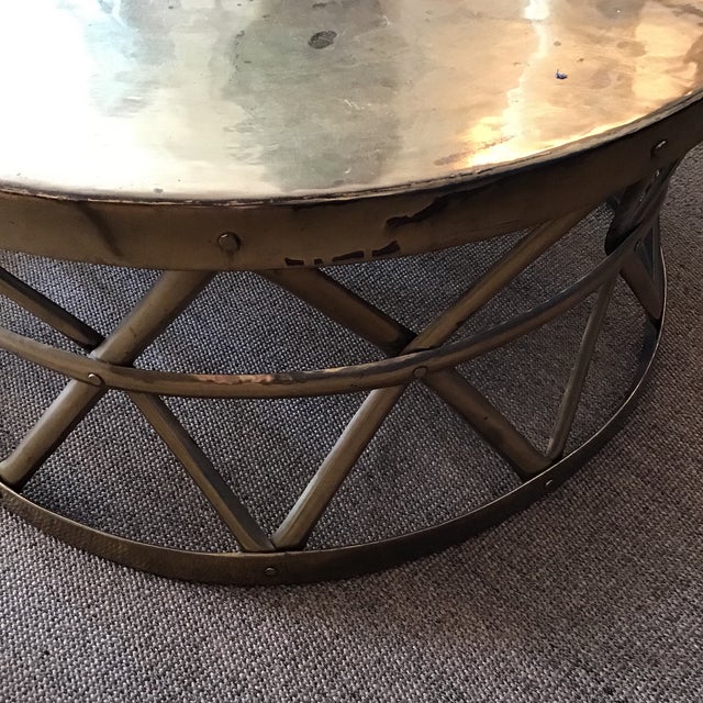 Brass Drum Cocktail Table Chairish
