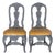 Fine Pair of 19th Century Swedish Rococo Chairs in Black Paint For Sale