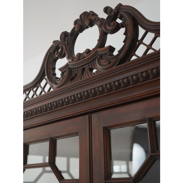 Henkel Harris Chippendale Mahogany Corner China Cabinet For Sale - Image 16 of 18