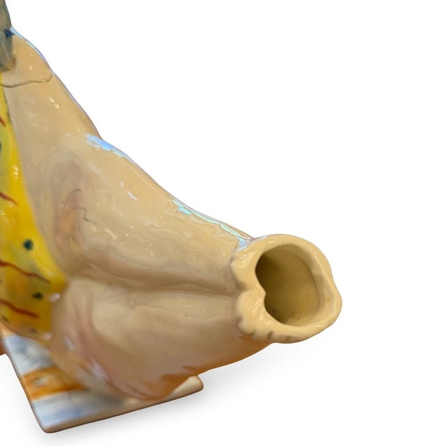 1990s Signed Steven McGovern Whimsical Figurative Pottery Teapot For Sale - Image 9 of 9