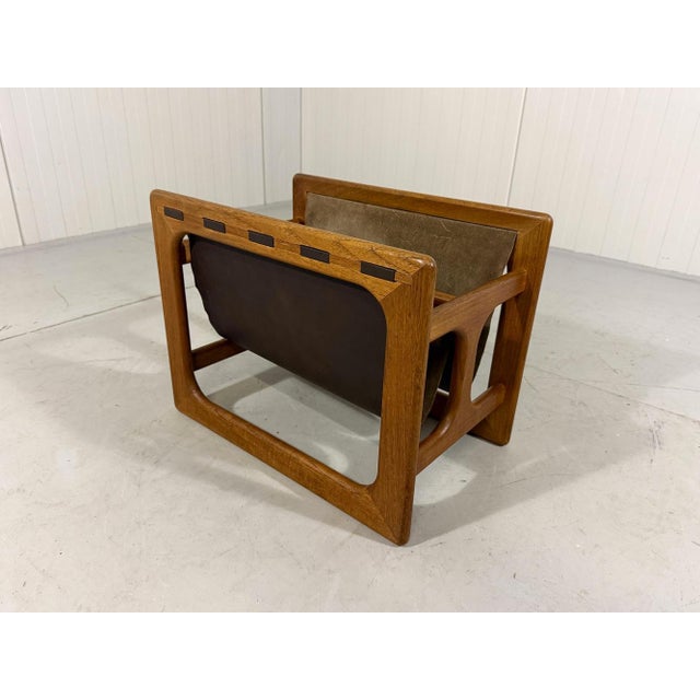 Teak and Leather Magazine Holder from Salin Mobler, 1960s For Sale - Image 13 of 13
