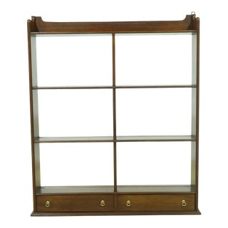 Mahogany 2 Drawer Hanging What Not Shelf For Sale