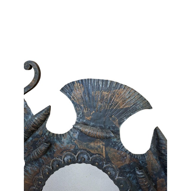 Heraldic Mirror in Wrought Iron, 1970s For Sale - Image 3 of 11